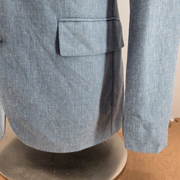 J.Crew Mens $398 Slim-fit Thompson linen Blend Blue suit jacket Size 42R BH230 - Picture 5 of 14